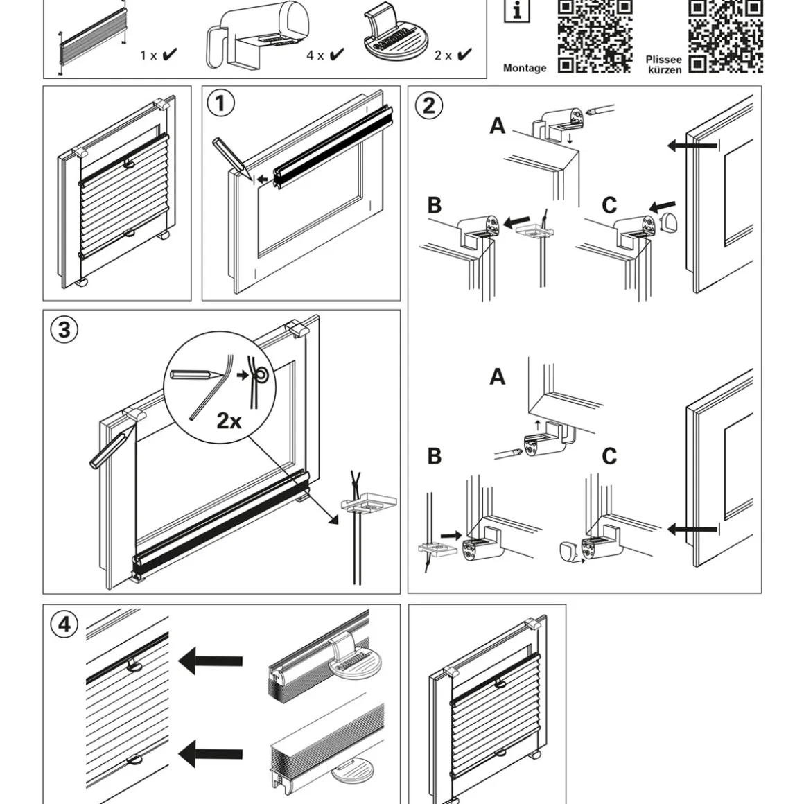 Gardinia Thermo-Plissee EasyFix weiß 70 x 130 cm