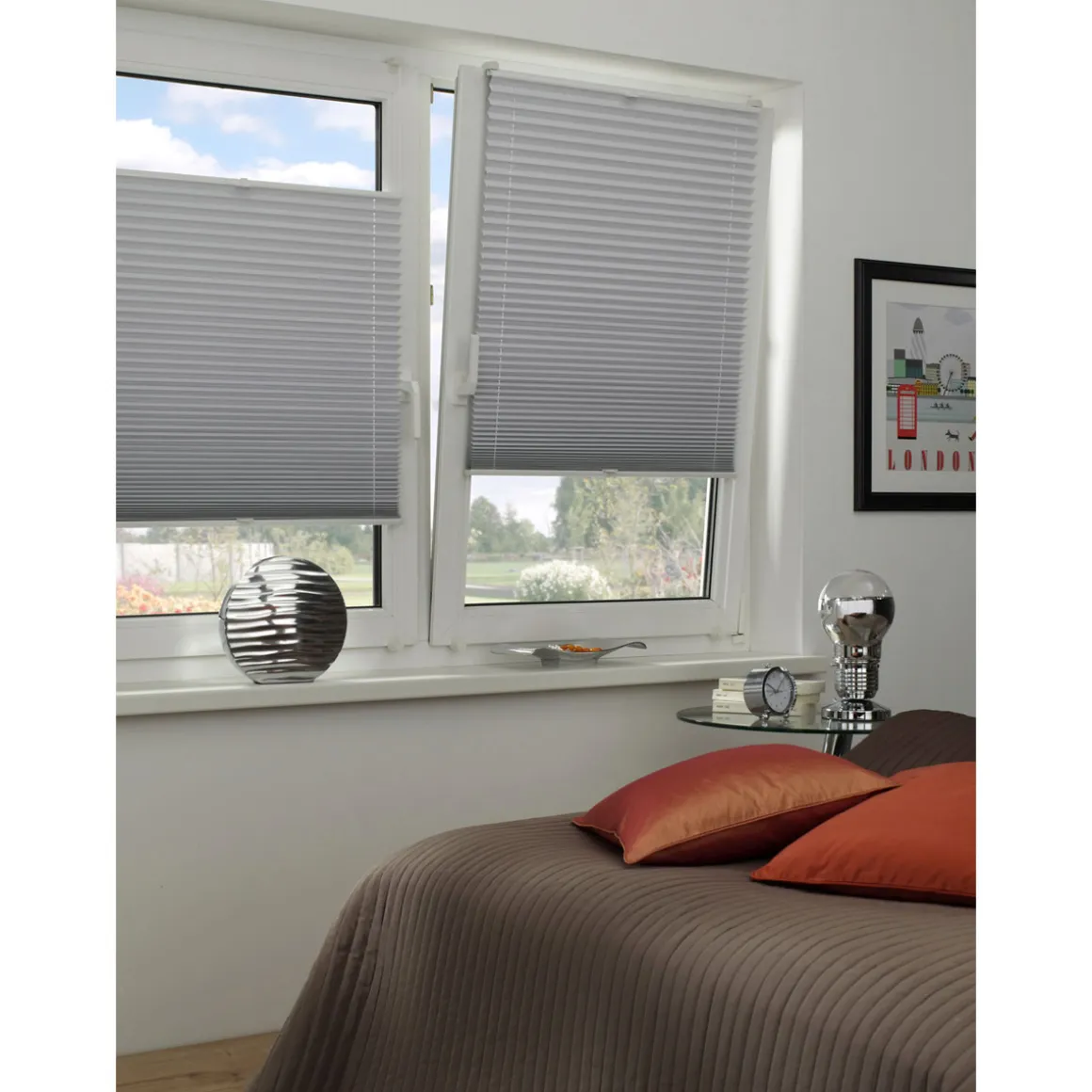 Gardinia Thermo-Plissee EasyFix weiß 70 x 130 cm