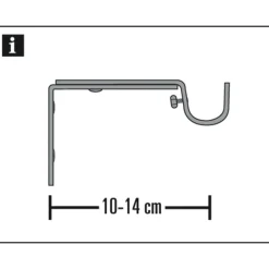 Gardinia Träger ausziehbar für Durchmesser 16 mm 10-14 cm schwarz-matt