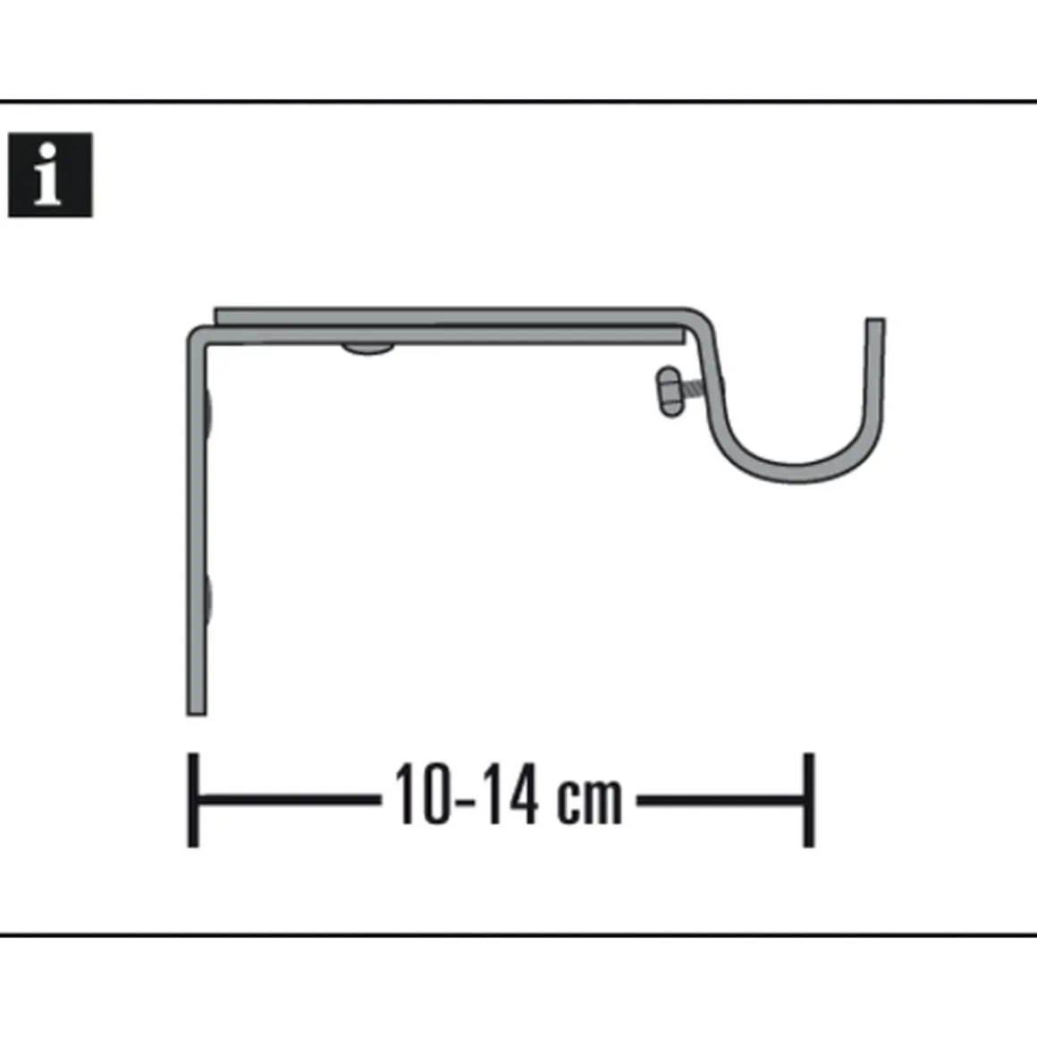 Gardinia Träger ausziehbar für Durchmesser 16 mm 10-14 cm schwarz-matt