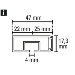 Gardinia Vorhangschiene GE1 120 cm mit Profil für Blendenbefestigung weiß
