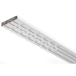 Gardinia Vorhangschiene GE3 180 cm mit Profil für Blendenbefestigung weiß