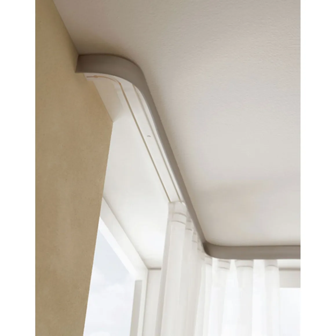 Gardinia Vorhangschiene GE2 180 cm mit Profil für Blendenbefestigung weiß