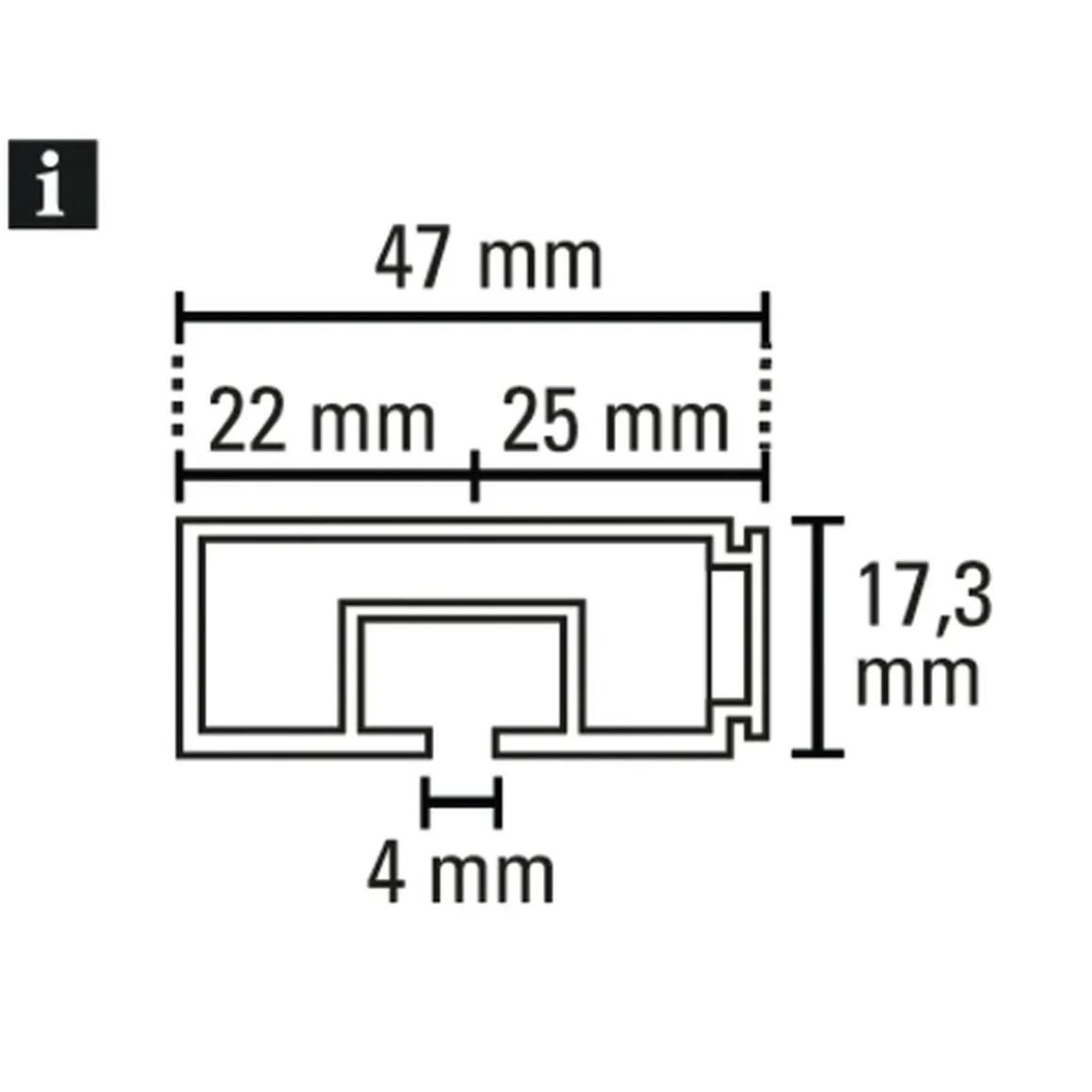 Gardinia Vorhangschiene GE1 210 cm mit Profil für Blendenbefestigung weiß
