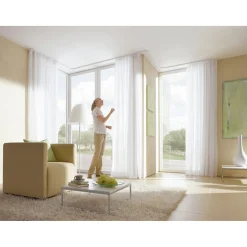 Gardinia Vorhangschiene GE2 210 cm mit Profil für Blendenbefestigung weiß