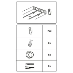 Gardinia Vorhangschienen Zubehör-Set weiß