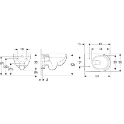 Geberit Tiefspül Wand-WC Renova Premium spülrandlos inkl WC-Sitz