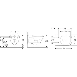 Geberit Tiefspül Wand-WC Smyle Square spülrandlos inkl WC-Sitz