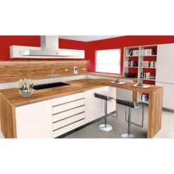 Getaelements Küchenarbeitsplatte nussbaum butcherblock hell 4100 x 600 x 39 mm