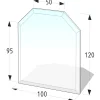 Glasbodenplatte 6-Eck 100 x 120 cm