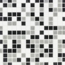 Glasmosaik Black-Grey White 32,7 x 32,7 x 0,4 mm