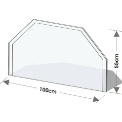 Glasvorlegeplatte 55 x 100 cm transparent sechseck