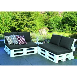 GO-DE Lounge-Kissen-Set für Palettenmöbel 2- teilig grau