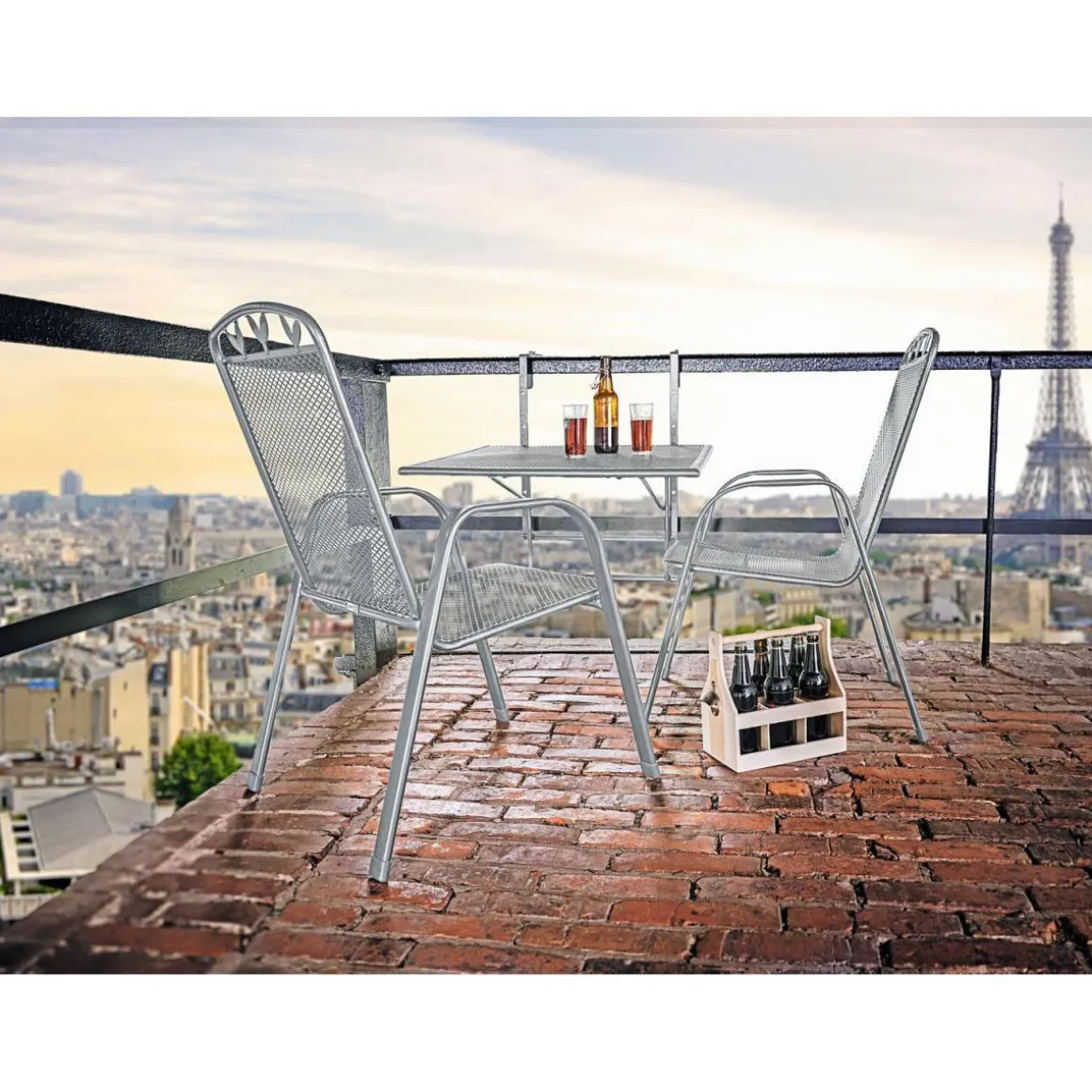 Greemotion Testrut Balkonhängetisch XL Toulouse eisengrau 70 x 88 x 47-79 cm