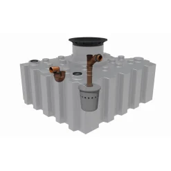 GreenLife Regenwasser-Flachtank 3.000 l mit Biovitor Wassertank Bewässerung unterirdisch