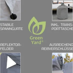 GreenYard Wohnmobil Schutzhülle mit Reflektoren Größe XL 870 x 235 x 275cm