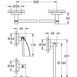 Grohe Accessoires Set Essentials 4-in-1 chrom