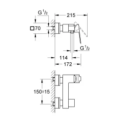 Grohe Einhand-Brausebatterie Sail Cube