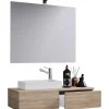 Gäste Waschplatz Gudas 3-teilig mit Spiegel Sonoma-Eiche