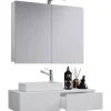 Gäste-Waschplatz Gudas 3-teilig mit Spiegelschrank weiß