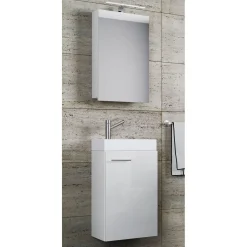 Gäste-Waschplatz Slito mit Spiegelschrank weiß