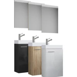 Gäste-Waschplatz Slito mit Spiegel schwarz