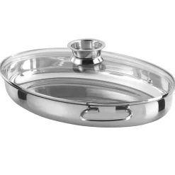 GSW Edelstahl Multibräter oval 38cm, 3 in 1