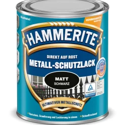 Hammerite Metallschutzlack schwarz matt 750 ml