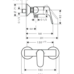 Hansgrohe Einhebel-Brausemischer Focus Aufputz chrom