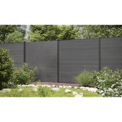 Hartmann WPC Steckzaunsystem anthrazit 6er-Pack