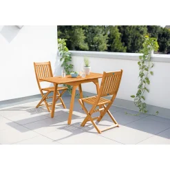 Haveson Balkontisch Rhodos 60-120 x 74 x 60 cm Eukalyptusholz