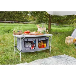 Haveson Camping-Tisch mit Ablagefächern