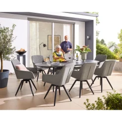 Haveson Drehsessel NOVARA drehbar LIKA-TEX-Bezugsstoff anthrazit