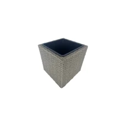 Haveson Pflanzgefäß LOTUS CUBE 28 x 28 cm Polyrattan beige-braun