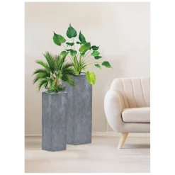 Haveson Pflanzsäule Wiped grey 35 x 35 x 70 cm