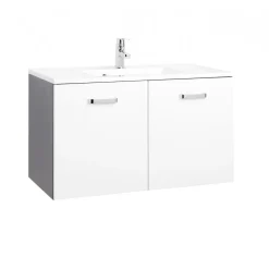 HELD Waschtisch 90 graphitgrau-weiß Hochglanz 2 Türen