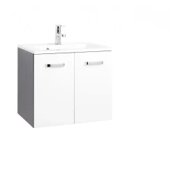 HELD Waschtisch 60 graphtigrau-weiß Hochglanz 2 Türen