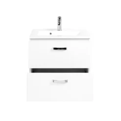 HELD Waschtisch 60 weiß Hochglanz 2 Auszüge