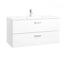 HELD Waschtisch 100 weiß Hochglanz 2 Ausz&uumlge