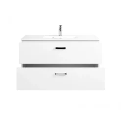 HELD Waschtisch 100 weiß Hochglanz 2 Ausz&uumlge