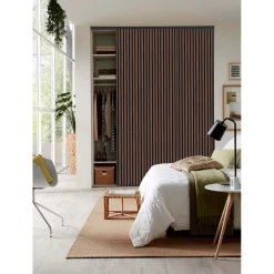 Hibitaro Lamellen-Schiebeitür mit Akustikeffekt als Schrank- / Nischentür