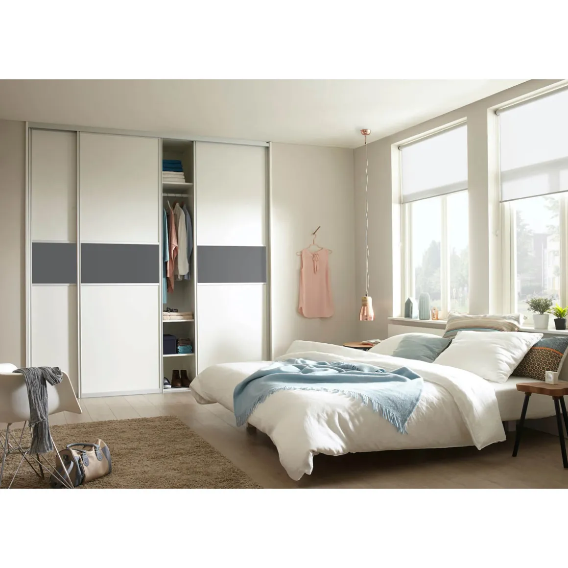 Hibitaro Studio-Schiebetür mit Aluminiumrahmen auf Maß als Schrank- / Nischentür