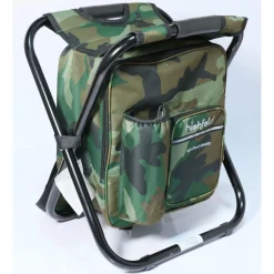 highfeld Camping Stuhl mit Rucksack & Kühlfach camouflage