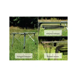 highfeld Klapptisch Campingtisch mit Ablagenetz