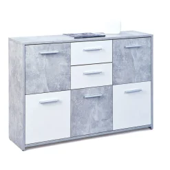 Inter Link FSC Kommode „Flavius“, Beton-weiß, 115x77x30 cm