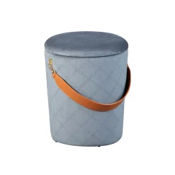 Inter Link Hocker „Nevis“, Samt hellgrau