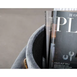 Inter Link Hocker „Nevis“, Samt hellgrau