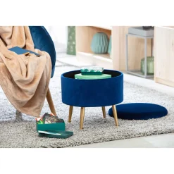 Inter Link Hocker „Willandra“, blau, 41x38x41 cm