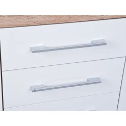 Inter Link Kommode „Lublin Typ 4“, Eiche Sonoma, weiß, 155x87x40 cm
