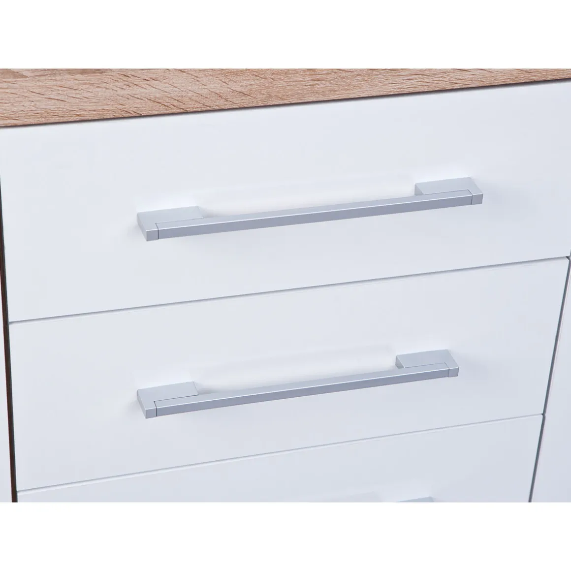 Inter Link Kommode „Lublin Typ 4“, Eiche Sonoma, weiß, 155x87x40 cm